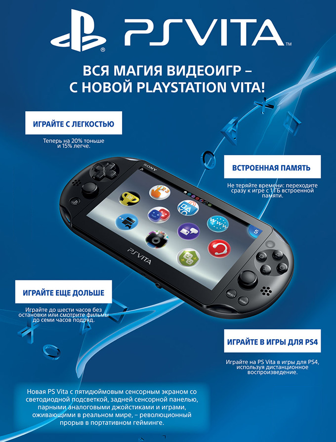 Русский трейлер к релизу PS Vita 2000 (Slim) в России