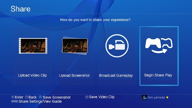 Реклама функции Share Play для PlayStation 4