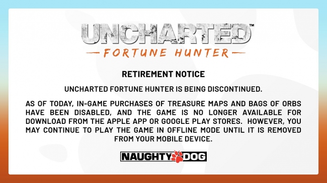 Uncharted: Fortune Hunter была убрана из AppStore и Play Market