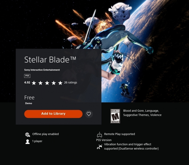    - Stellar Blade,  Sony Interactive Entertainment   